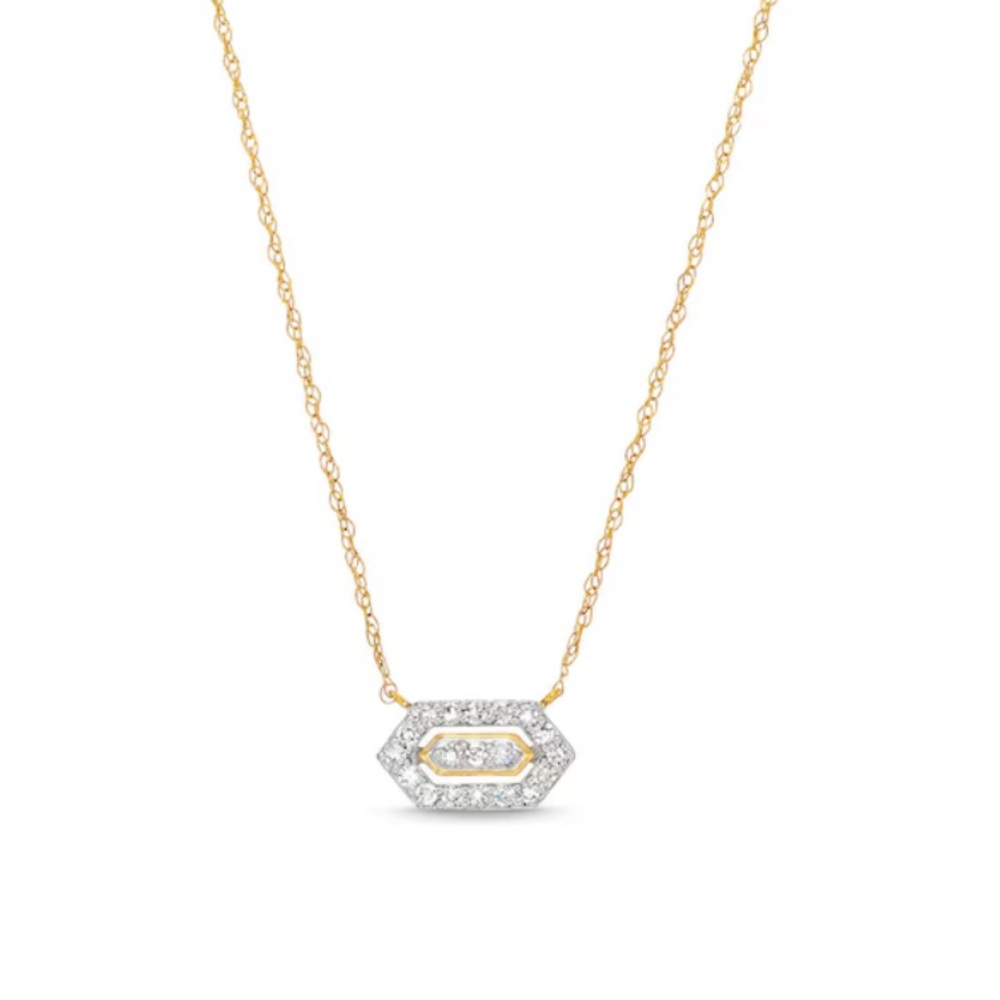 10K Gold Lab-Grown Diamond Elongated
Hexagon Necklace (Zales, NWT) - Picture 6 of 9